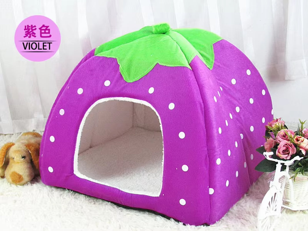Hot Sale Cute Pet Supplies Dog House Soft Pink Cat Rabbit Bed House Kennel Doggy Warm Washable Cushion Baskets for Puppy Home