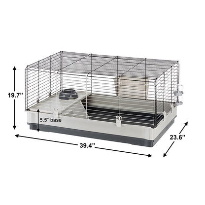 Krolik Rabbit Cage | 39.4L X 23.6W X 19.7H Inches | Gray & Black