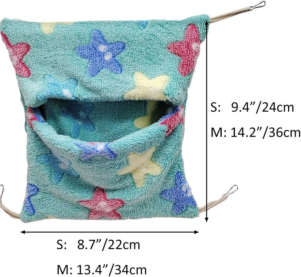 Envelope Shape Small Pet Hanging Nap Sack Sleep Bag Bed, Sugar Glider Cage Hammock, Guinea Pig Cage Accessories Bedding for Critter