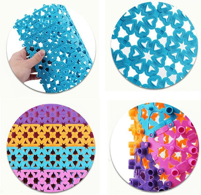 4-Pack Pet Mat for Bunny Rabbit Cage, 11.8 X 7.87 Inches per Pieces Plastic Heart Hole Splice Feet Pad Water Leak Holder in Cages Dog Cat Rabbit Mats (Colorful)