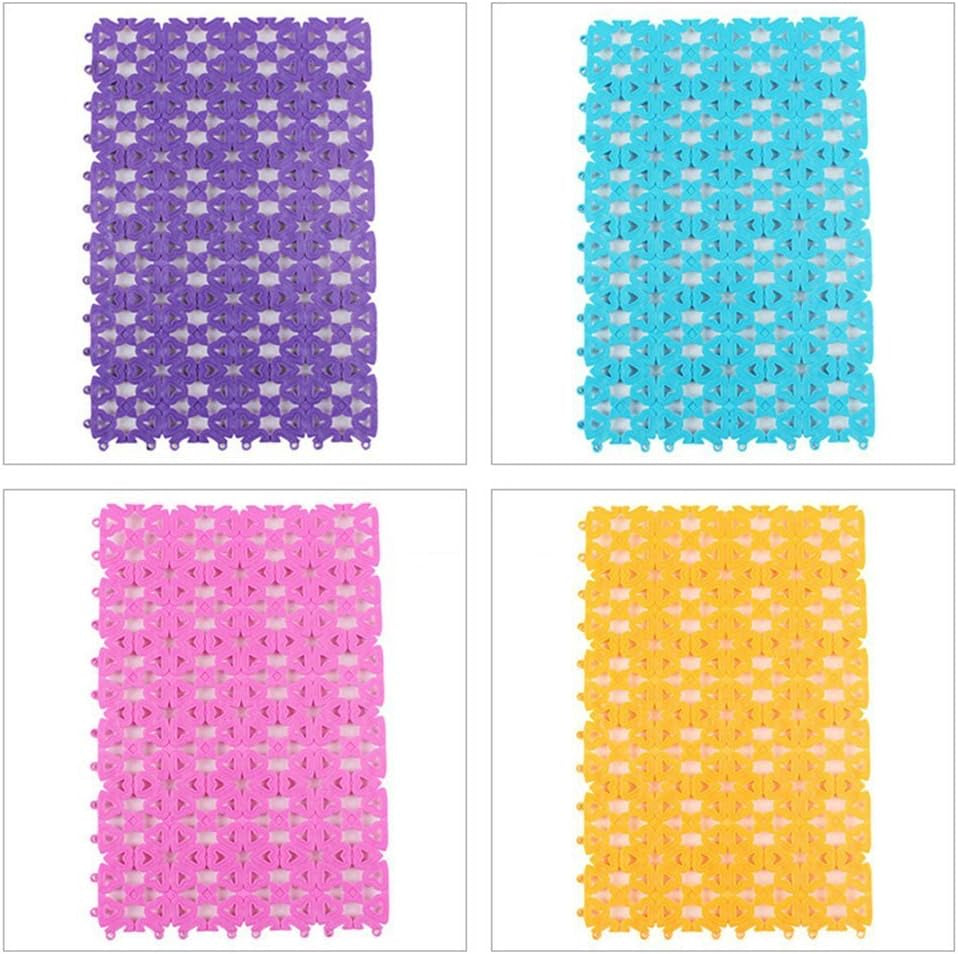 4-Pack Pet Mat for Bunny Rabbit Cage, 11.8 X 7.87 Inches per Pieces Plastic Heart Hole Splice Feet Pad Water Leak Holder in Cages Dog Cat Rabbit Mats (Colorful)