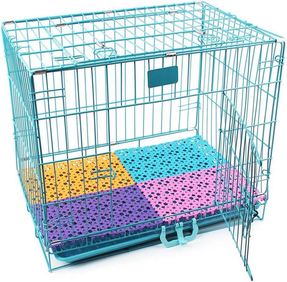 4-Pack Pet Mat for Bunny Rabbit Cage, 11.8 X 7.87 Inches per Pieces Plastic Heart Hole Splice Feet Pad Water Leak Holder in Cages Dog Cat Rabbit Mats (Colorful)