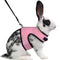 Adjustable Soft Harness with Elastic Leash for Rabbits (XL, Pink)