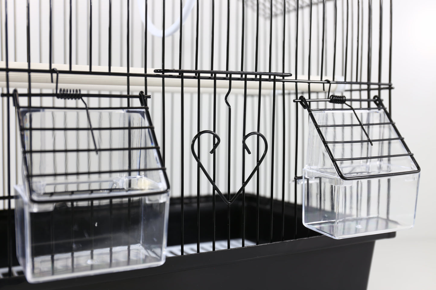 Compact and Stylish House Style Small Bird Cage - Black