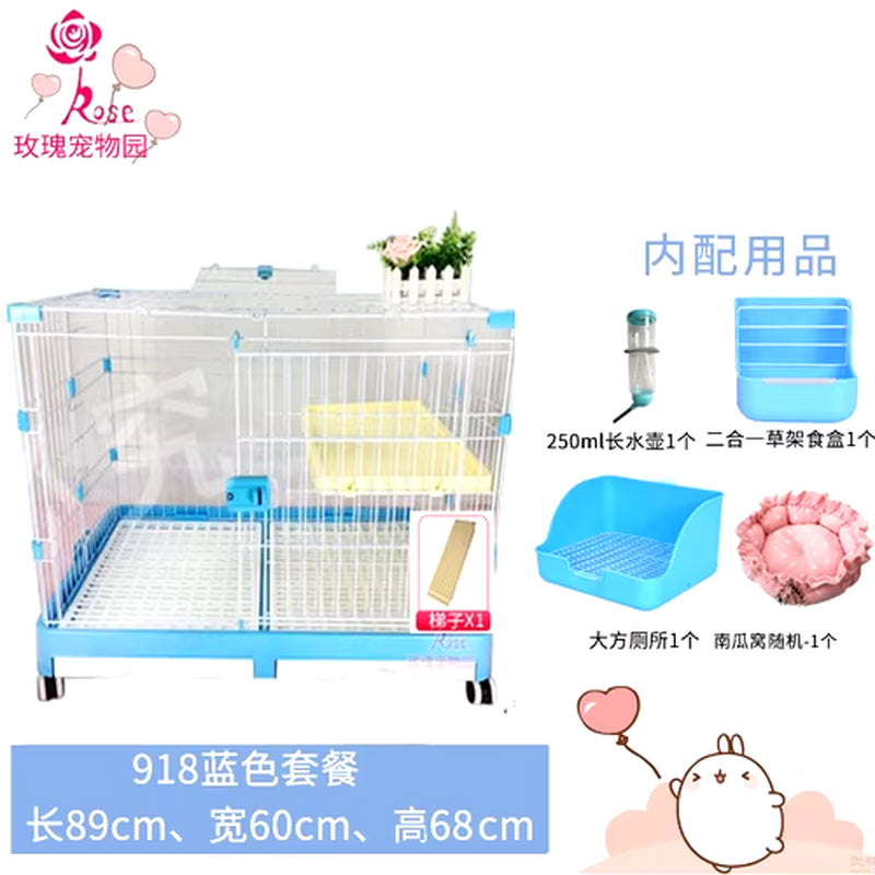 Rabbit Cage Automatic Dung Cleaning Rabbit Cage Household Extra Large Rabbit Cage Rabbit Villa Nest Rabbit House Pet Cage