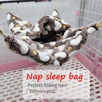 Envelope Shape Small Pet Hanging Nap Sack Sleep Bag Bed, Sugar Glider Cage Hammock, Guinea Pig Cage Accessories Bedding for Critter