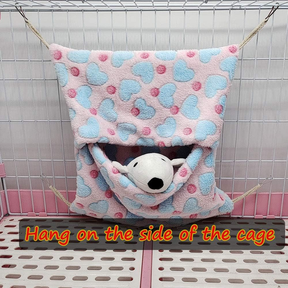 Envelope Shape Small Pet Hanging Nap Sack Sleep Bag Bed, Sugar Glider Cage Hammock, Guinea Pig Cage Accessories Bedding for Critter