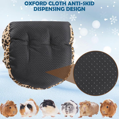 Guinea Pig Bed - Warm Cave Beds for Small Animals, Super Soft Fleece Cage Accessories, Guinea Pig Cuddle Sack with Leopard Pattern, Ideal for Guinea Pigs, Ferrets, Chinchillas, Hedgehog House