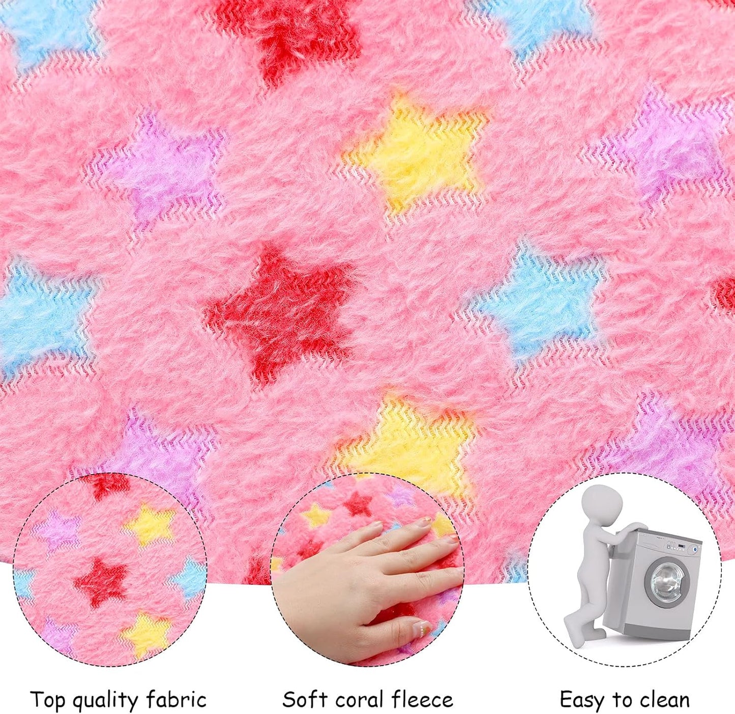 Plush 4 Piece Small Animal Bed Mats, 10 X 11 Inch, Rabbit, Hamster, Guinea Pig, Soft Plush Bedding