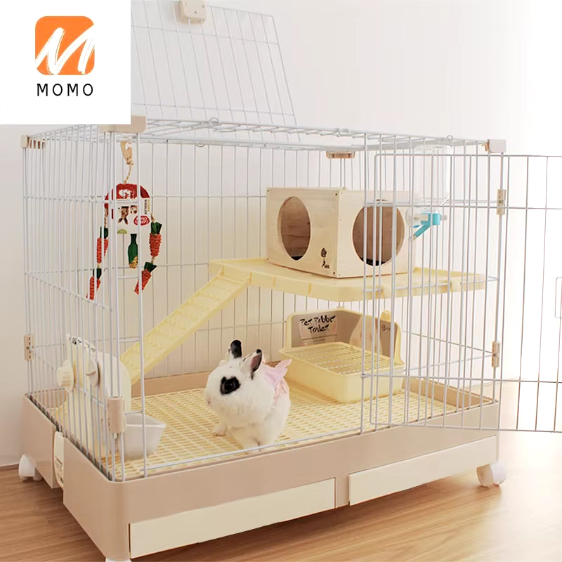 Rabbit Cage Automatic Dung Cleaning Rabbit Cage Household Extra Large Rabbit Cage Rabbit Villa Nest Rabbit House Pet Cage