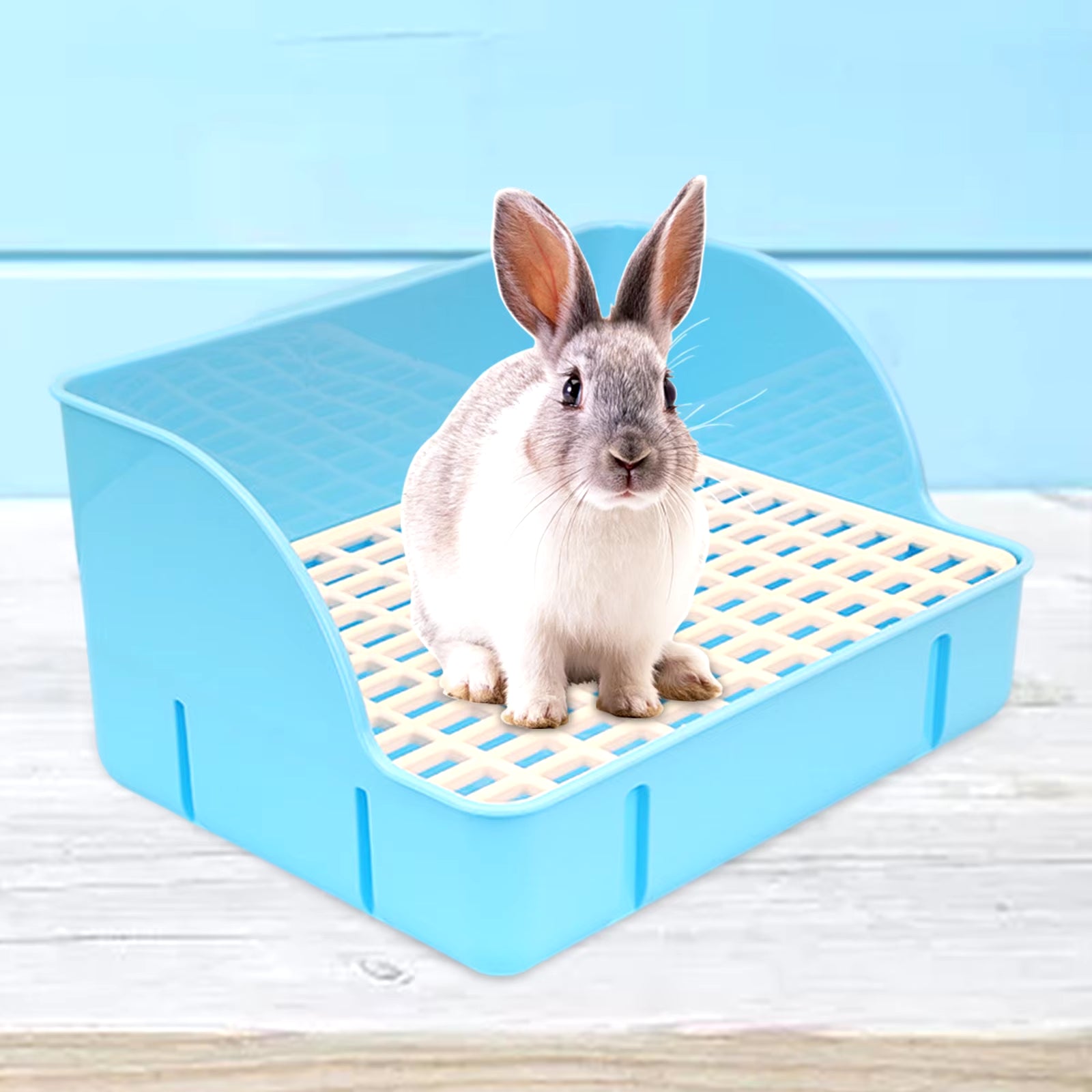 Rabbit Litter Box Pee Pan Tray Pet Toilet Corner Toilet Box Litter Pan Bunny Trainer for Small Animals Chinchillas Rats