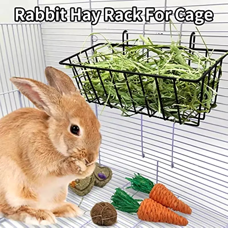 Rabbit Food Basket Grass Rack Rabbit Grass Frame Hay Feeder Rabbit Spring Grass Frame Grass Hay Bowl Rack Pet Food Container