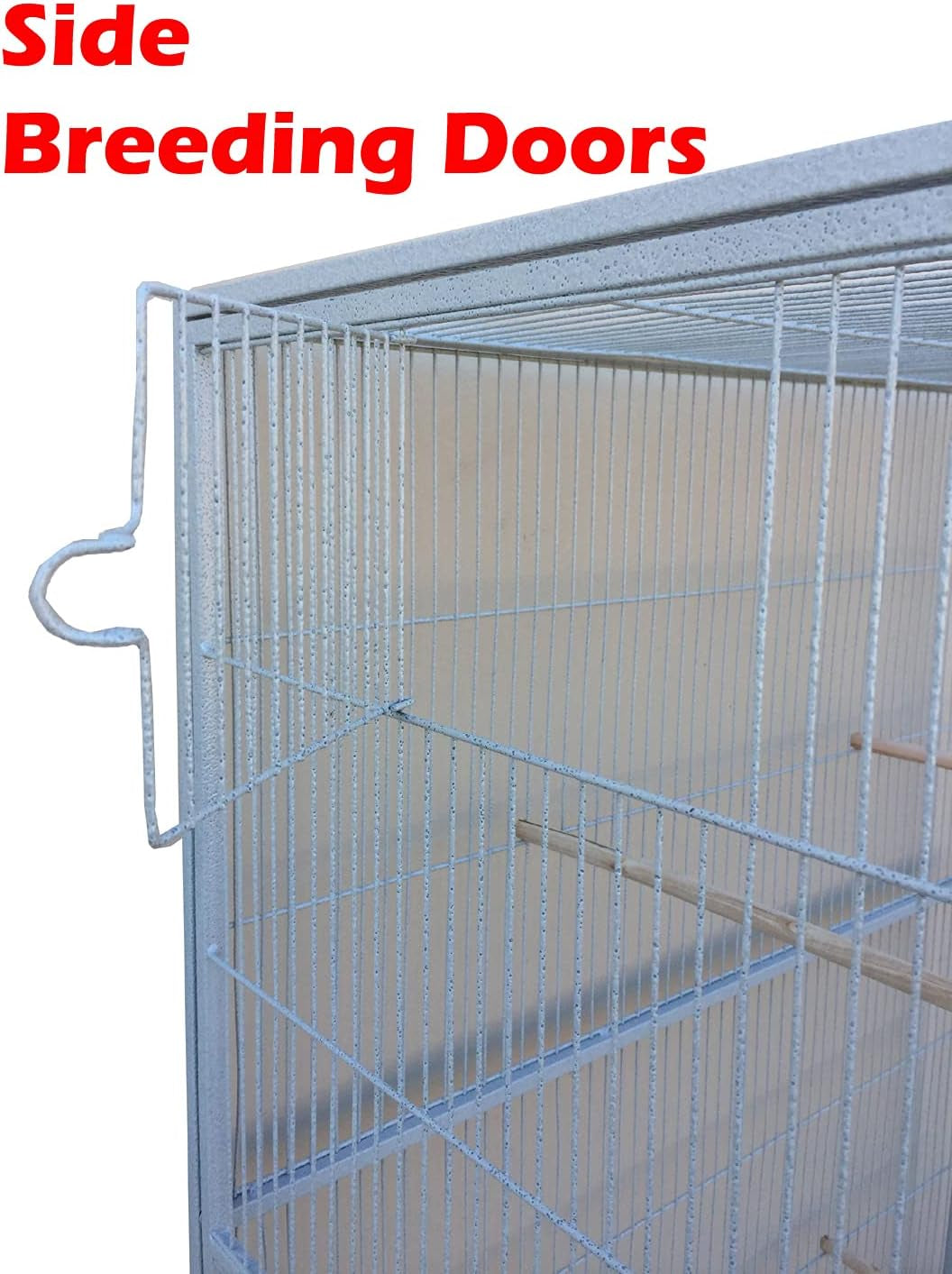 64" Extra Large Wrought Iron Breeding Flight Canary Parakeet Cockatiel Lovebird Finch Cage Side Nesting Doors Easy Clean Pull Out Tray with Removable Rolling Stand