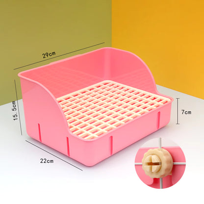 Rabbit Litter Box Pee Pan Tray Pet Toilet Corner Toilet Box Litter Pan Bunny Trainer for Small Animals Chinchillas Rats