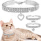 3 Pieces Bling Rhinestones Pet Collars Glitter Pendant Dog Collars Adjustable Crystal Cat Collar Elastic Pet Necklace for Small Pet Cat Dogs Puppy (White)