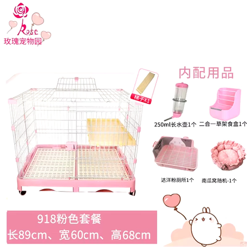 Rabbit Cage Automatic Dung Cleaning Rabbit Cage Household Extra Large Rabbit Cage Rabbit Villa Nest Rabbit House Pet Cage