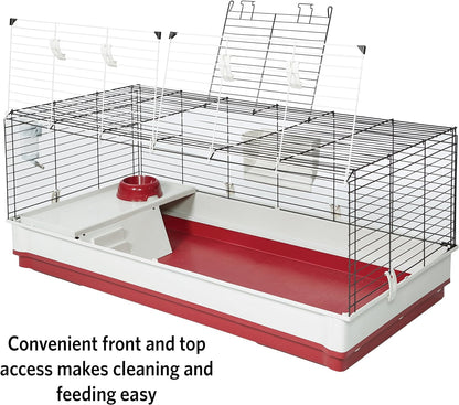 Deluxe Rabbit & Guinea Pig Cage, X-Large, White & Red