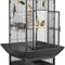 61-Inch Playtop Wrought Iron Large Parrot Bird Cages with Rolling Stand for Cockatiels Amazon Parrot Quaker Conure Parakeet Lovebird Finch Canary Small Medium Parrot Cage Birdcage, Black