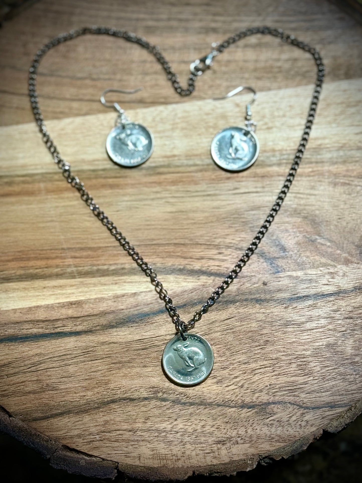 **1967 Centennial Canadian Nickel Custom-Made Coin Necklace with Metal Chain & Optional Birthstone Pendant**