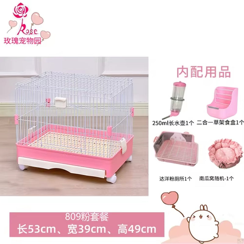 Rabbit Cage Automatic Dung Cleaning Rabbit Cage Household Extra Large Rabbit Cage Rabbit Villa Nest Rabbit House Pet Cage