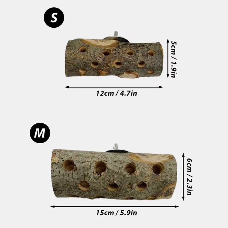 Small Animal Rabbit Totoro Molar Stick Anti-Bite Cage Apple Wood Parrot Bird Biting Toy Wooden Stand Stick Station Stick