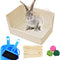 Corner Litter Box for Rabbit Cage Bunny Litter Box with Grate Square Rabbit Potty Training Litter Box Small Rabbit Litterbox Plastic Guinea Pig Toilet Training Box for Cage (Brown)