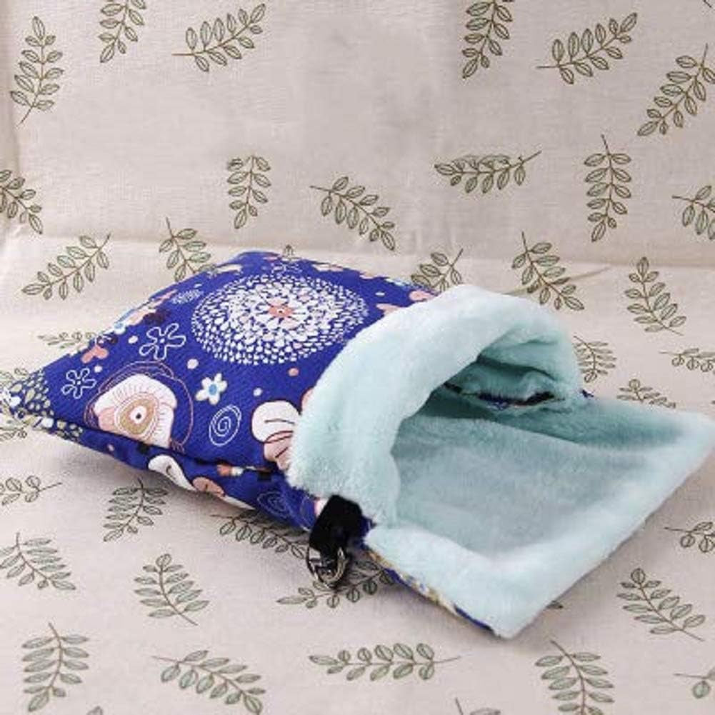 d Sugar Gliders Sleeping Pouch Bag Small Pet Cotton Hanging Warm Comfortable Nest Bed for Small Animals Squirrels Marmosets Rats Hamster (Medium,Blue Deer) …