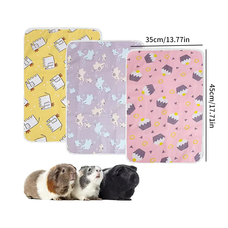 Washable Pet Pee Pad Rabbit Hamster Cartoon Reusable Easy-To-Clean Pee Pad Household Cotton Breathable Waterproof Training Pad