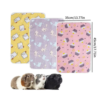 Washable Pet Pee Pad Rabbit Hamster Cartoon Reusable Easy-To-Clean Pee Pad Household Cotton Breathable Waterproof Training Pad