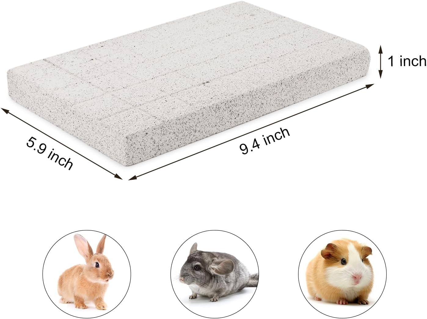 Rabbit Scratching Pad Bunny Feet Pad Lava Grinding Chew Toy for Rabbit Chinchilla Guinea Pig Ferrets (B)