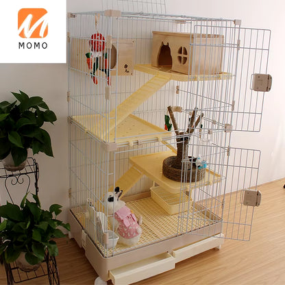 Rabbit Cage Automatic Dung Cleaning Rabbit Cage Household Extra Large Rabbit Cage Rabbit Villa Nest Rabbit House Pet Cage