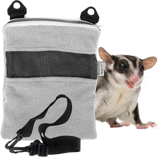 Grey Bonding Pouch for Sugar Gliders, Hedgehogs, Bunnies, or Other Small Pets, Great for Bonding and Sleeping to Better Your Relationship with Your Pet (Medium 8"X6")