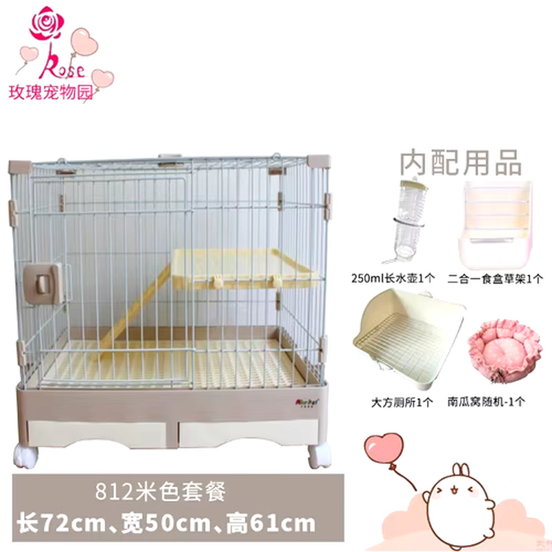 Rabbit Cage Automatic Dung Cleaning Rabbit Cage Household Extra Large Rabbit Cage Rabbit Villa Nest Rabbit House Pet Cage