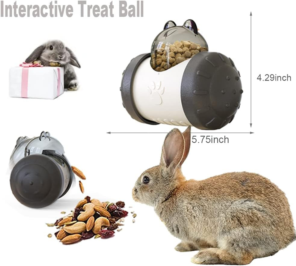 Interactive Treat Ball, Snack Toy Ball for Rabbits, Roll and Push, Exercise Your Pet'S Body, Use with Diced Carrot, Dried Herbs, Treats Dispensing Toys